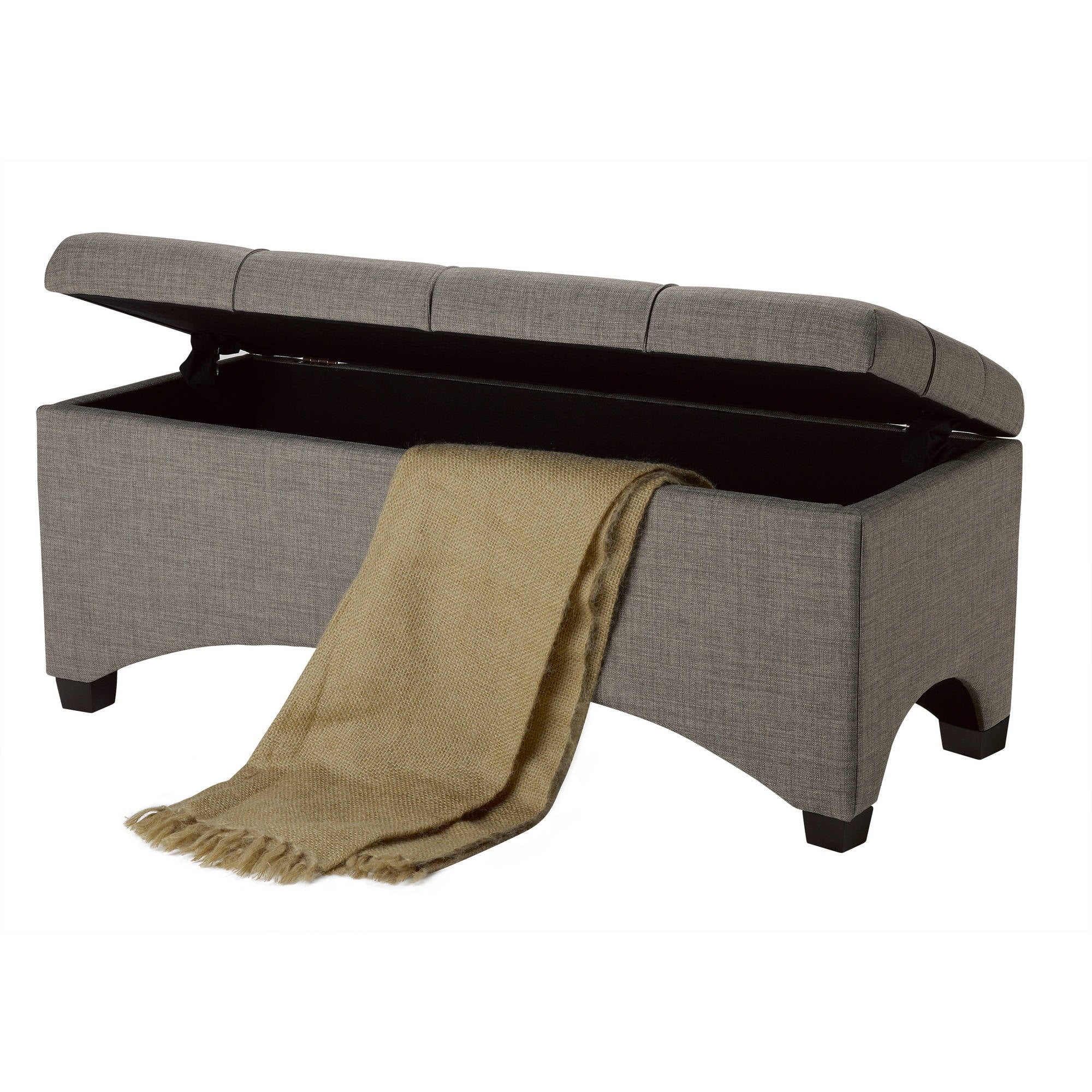 Better Homes & Gardens Pintucked Storage Bench, Taupe