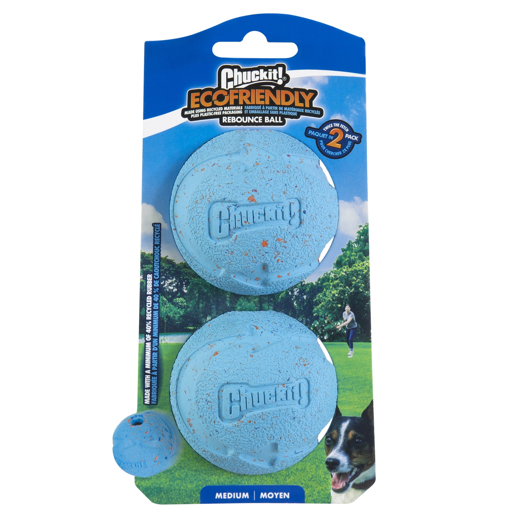 Chuckit! Ecofriendly Rebounce Ball Medium 2Pk Dog Toy