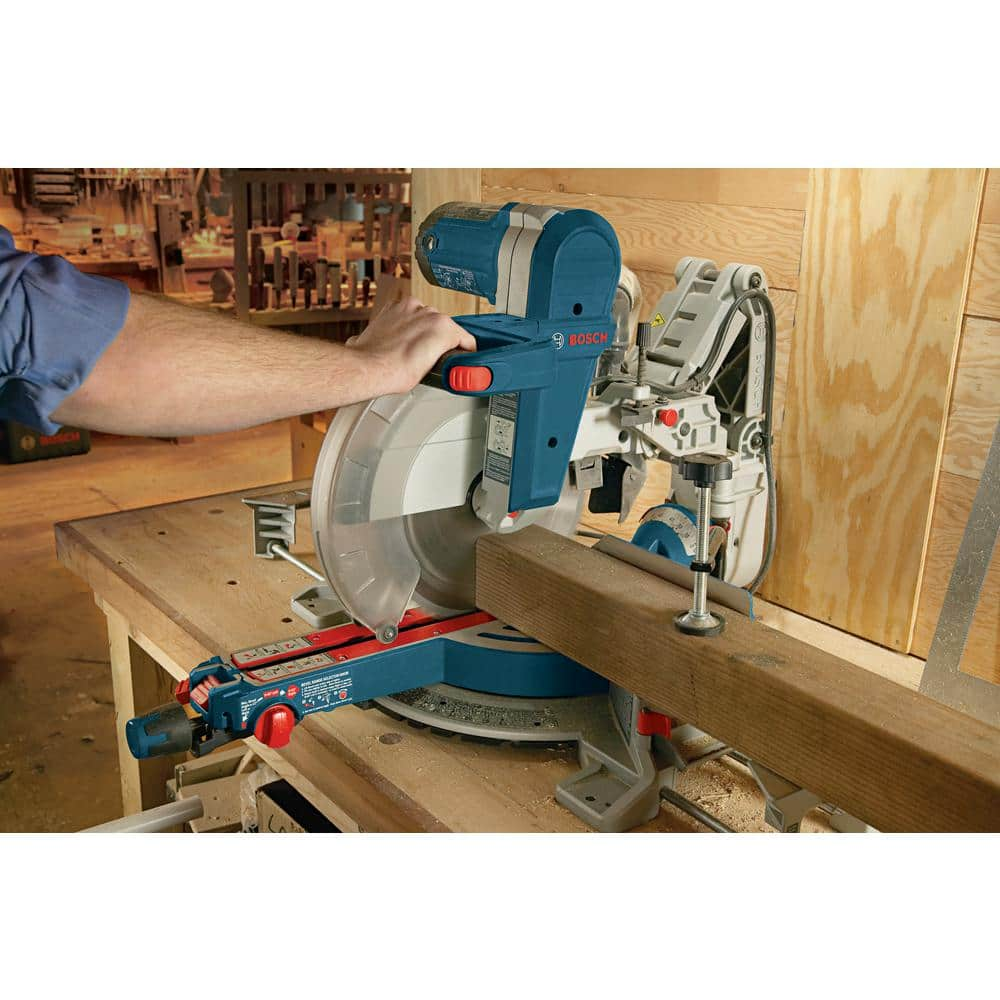 Bosch 12 in. DUAL-BEVEL GLIDE MITER SAW with FOLDING-LEG MITER SAW STAND GCM12SD+T1B