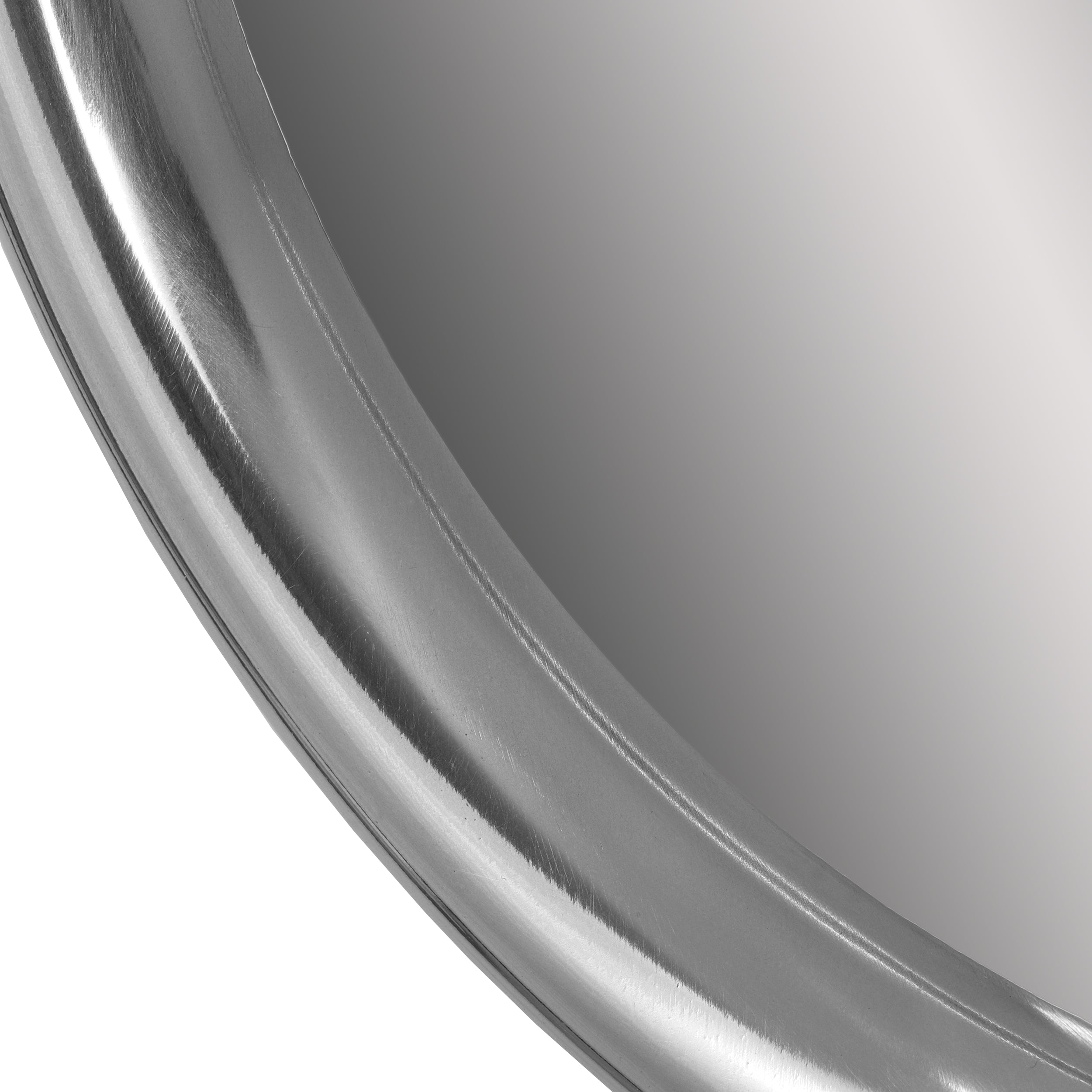 Sunbury Modern Handcrafted Round Aluminum Wall Mirror, Silver