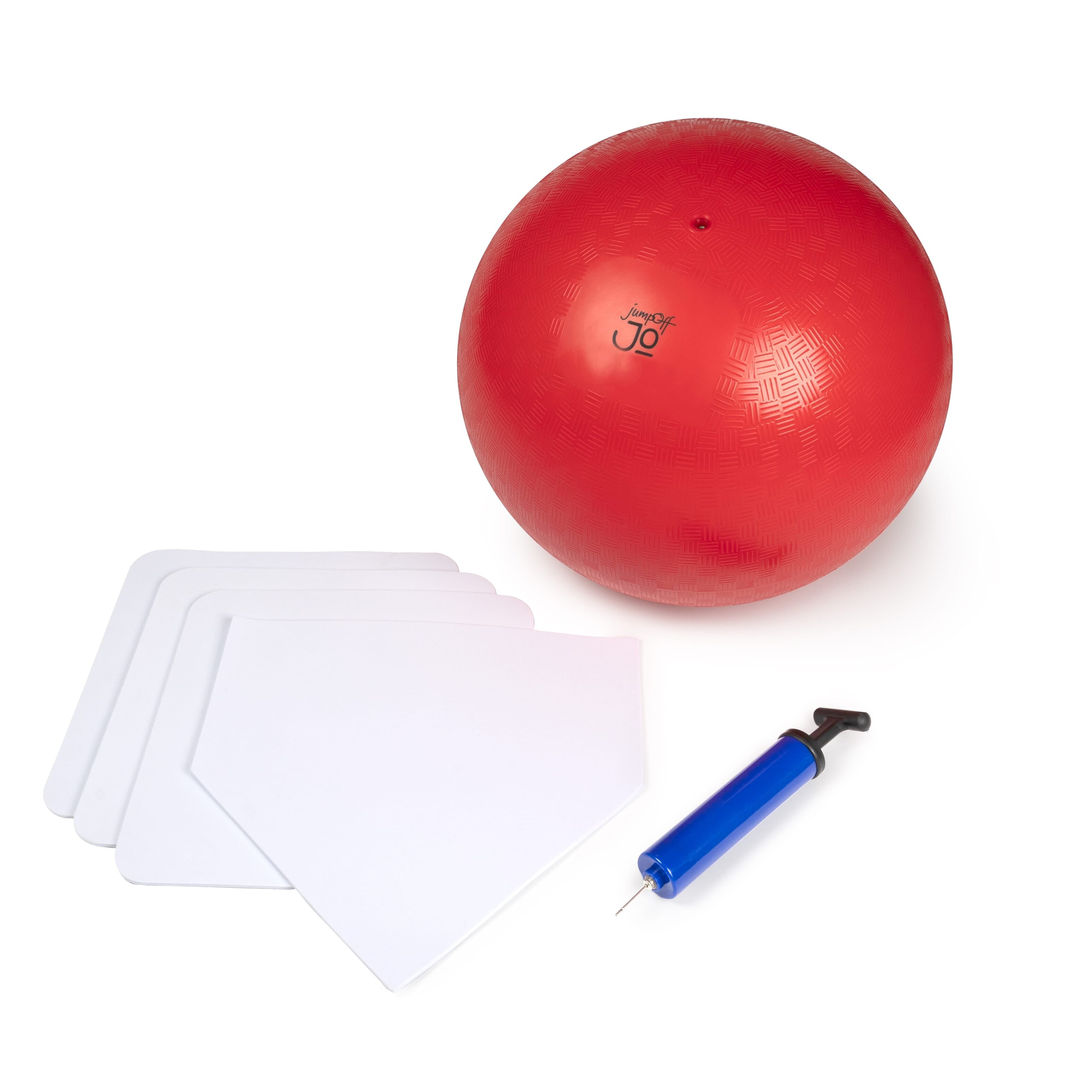 JumpOff Jo Kickball Set - Includes Large, Oversized Kickball, Bases, Ball Pump & 2 Needles