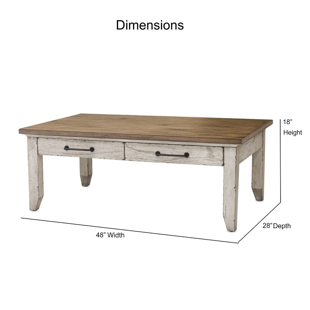 The Gray Barn Billings Creek Two Tone Ivory and Honey Coffee Table