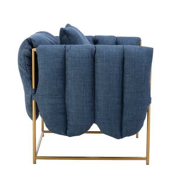 Linen Upholstered Armchair With a Pillow