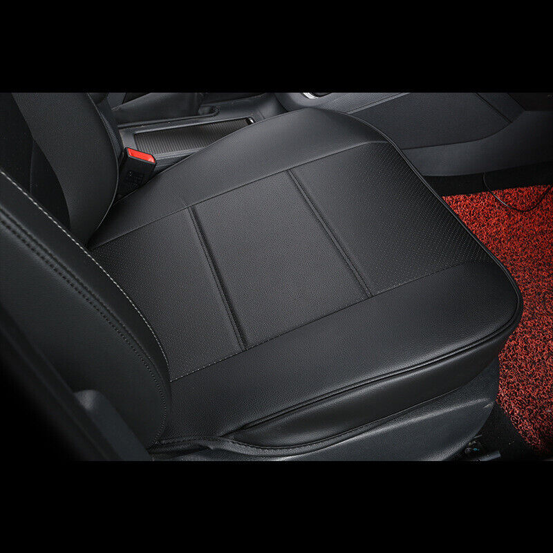 3D Car Seat Cover Pad Mat Universal Ultra-Luxury PU Leather Front Seat Protector Full Surround for Auto Chair Cushion， Black