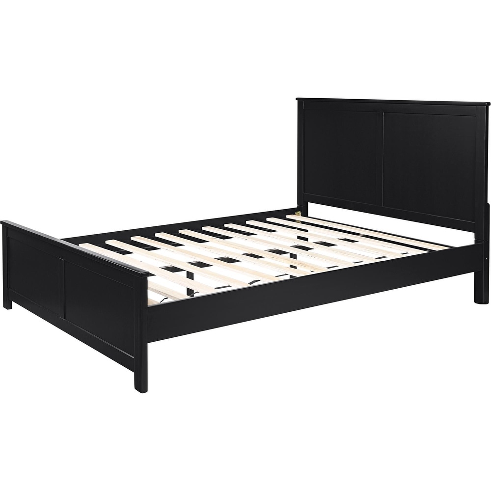 Winston Wooden Platform Bed with Paneled Headboard