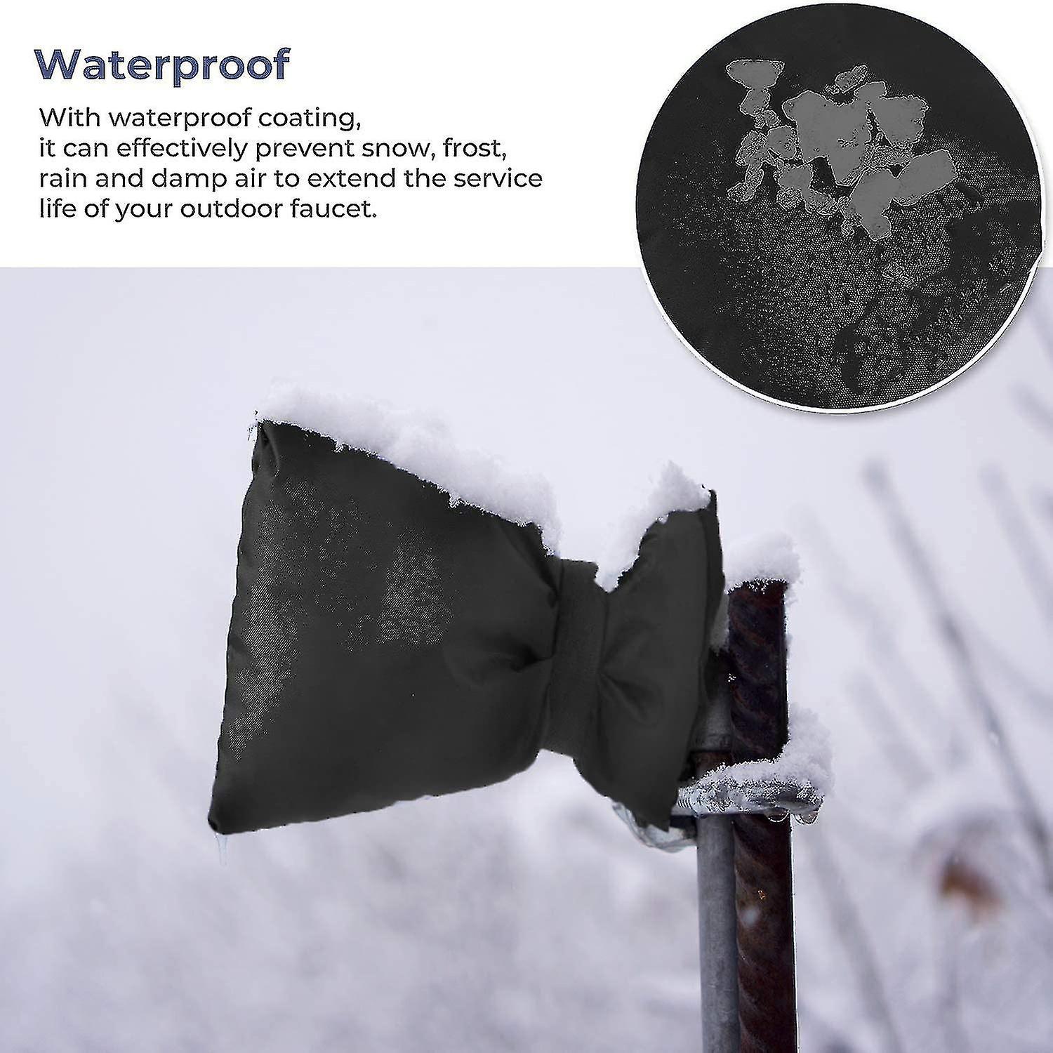 Faucet Protector，insulated Thermal Cover Anti-freeze/snow/rain/frost/cold，(black，4pcs)