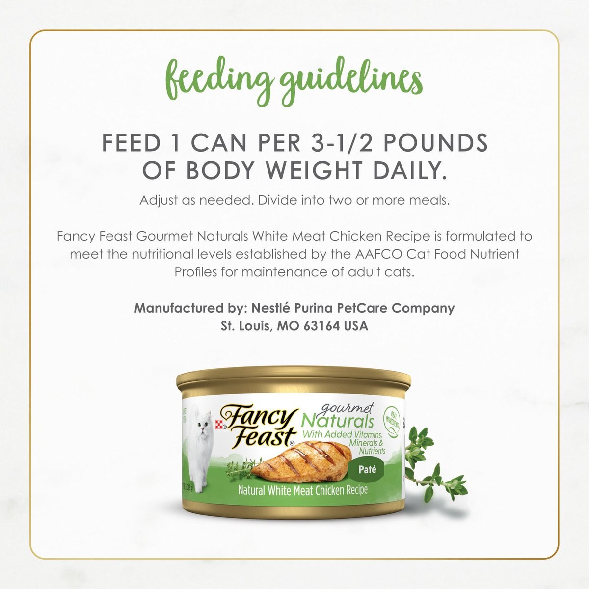 Fancy Feast Gourmet Naturals White Meat Chicken Recipe Pate Canned Cat Food