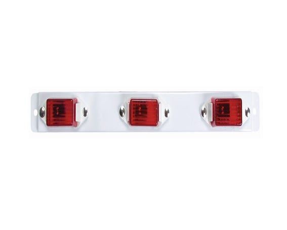 Red Surface Mount Steel White Base Identification Light Bar