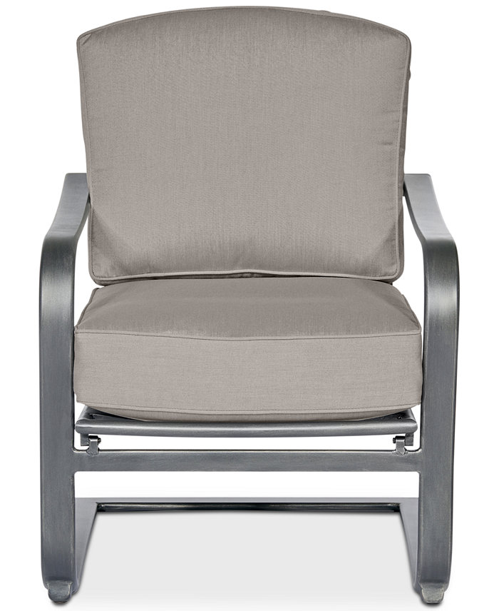 Agio CLOSEOUT! Marlough Wide Slat C-Spring Chair with Outdoor Cushions