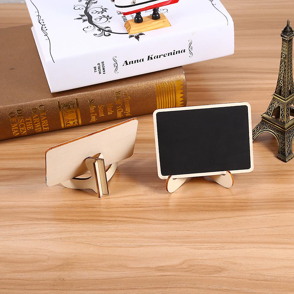 10pcs Wooden Mini Blackboard Chalkboard Message Note Board With Stand Holder Clip