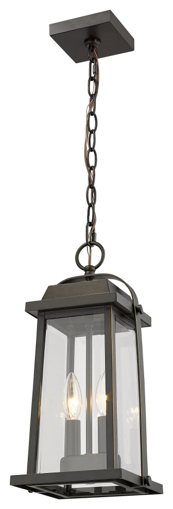 Z LITE 574CHM BK 2 Light Outdoor Chain Mount Ceiling Fixture   Transitional   Outdoor Hanging Lights   by LAMPS EXPO  Houzz