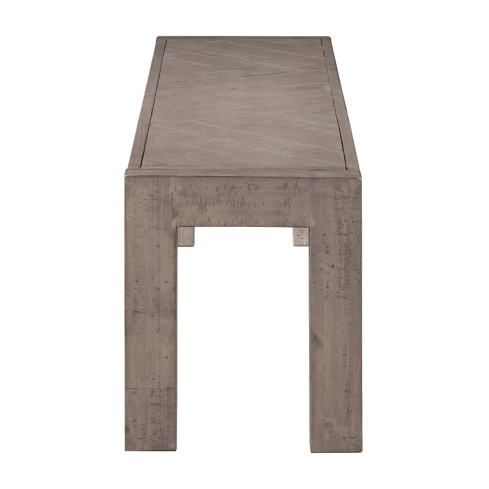 The Gray Barn Aubree Reclaimed Wood Weathered Gray Dining Bench