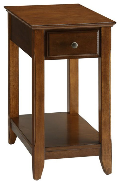 Smart Looking Side Table  Walnut Brown   Transitional   Side Tables And End Tables   by Homesquare  Houzz