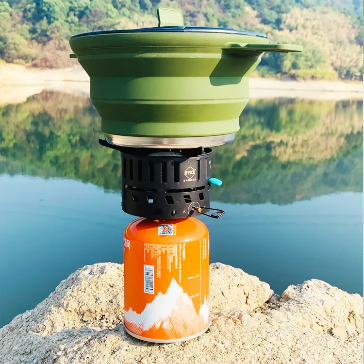 Wholesale Custom Hiking Portable Silicone Foldable Camping Pot set