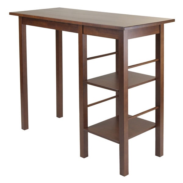 Winsome Wooden Egan Dining Breakfast Table with Two Side Shelves