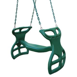 Gorilla Playsets Dual Ride Green Glider Swing with Green Coated Chains 04-0037-G