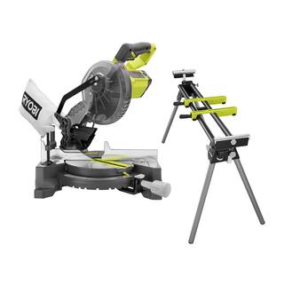 RYOBI 9 Amp Corded 7-14 in. Compound Miter Saw with Universal Miter Saw QUICKSTAND TS1144-A18MS01G