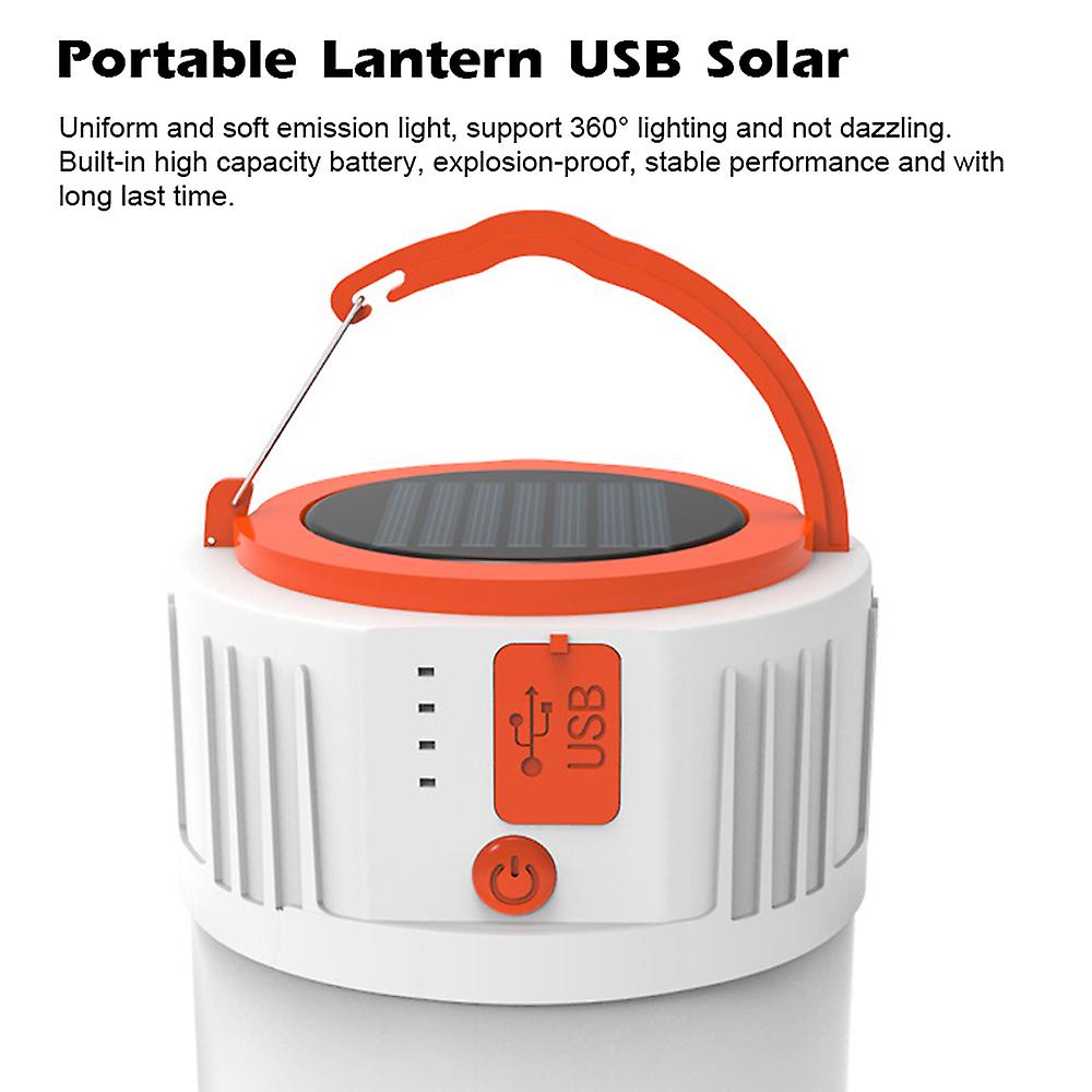 Portable Lantern Usb Solar Mobile Light With 24pcs Lamp Beads For Outdoor Camping Accidental Outage Use