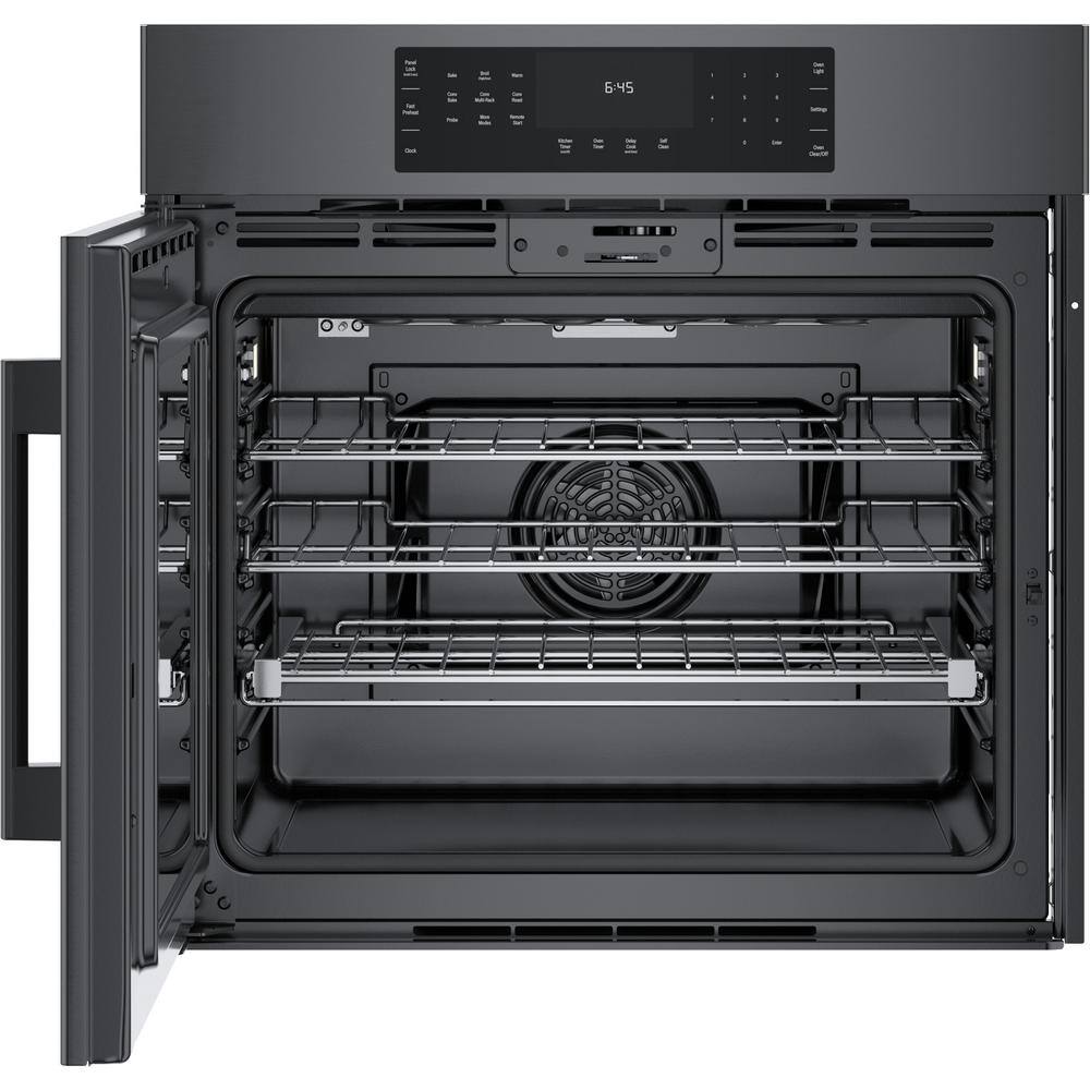 Bosch 800 Series 30 in. Built-In Smart Single Electric Convection Wall Oven w Left SideOpening Door in Black Stainless Steel HBL8444LUC