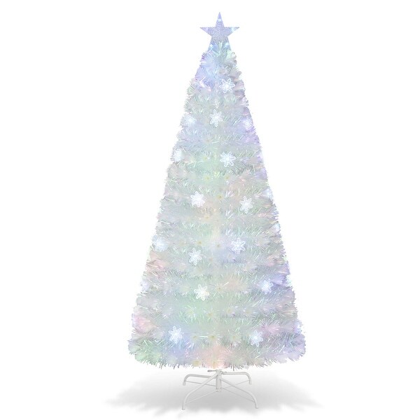 Costway 5FT/6FT/7FT PreLit Fiber Optic Christmas Tree Decor