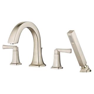 American Standard Townsend 2-Handle Deck-Mount Roman Tub Faucet for Flash Rough-in Valves with Hand Shower in Brushed Nickel T353901.295