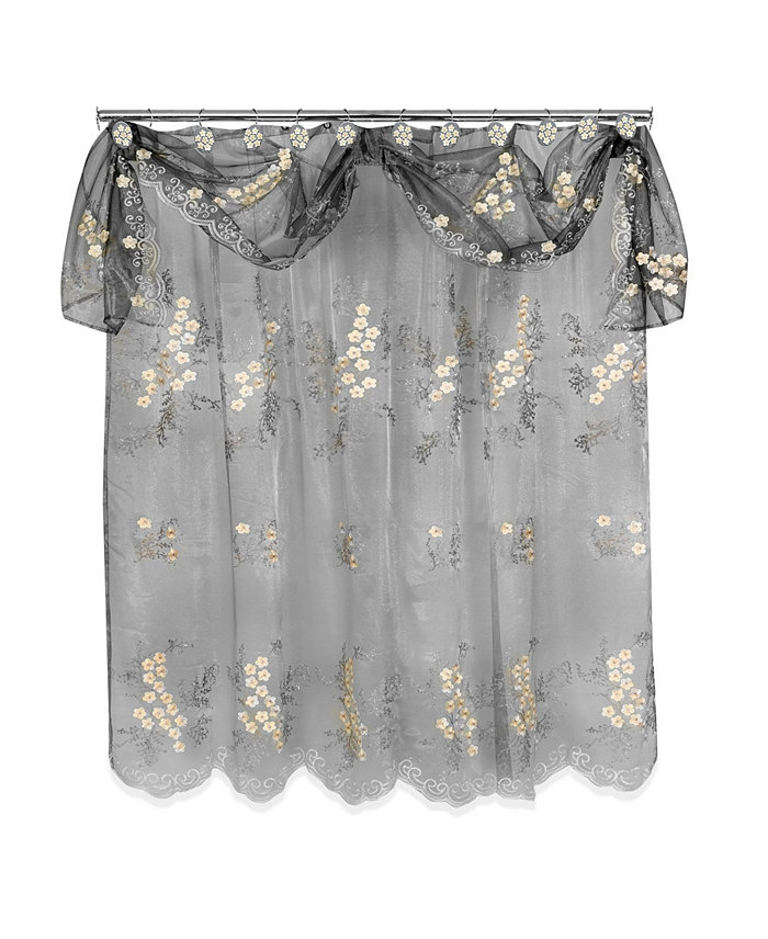 Popular Bath Bloomfield Sheer Shower Curtain with Valance