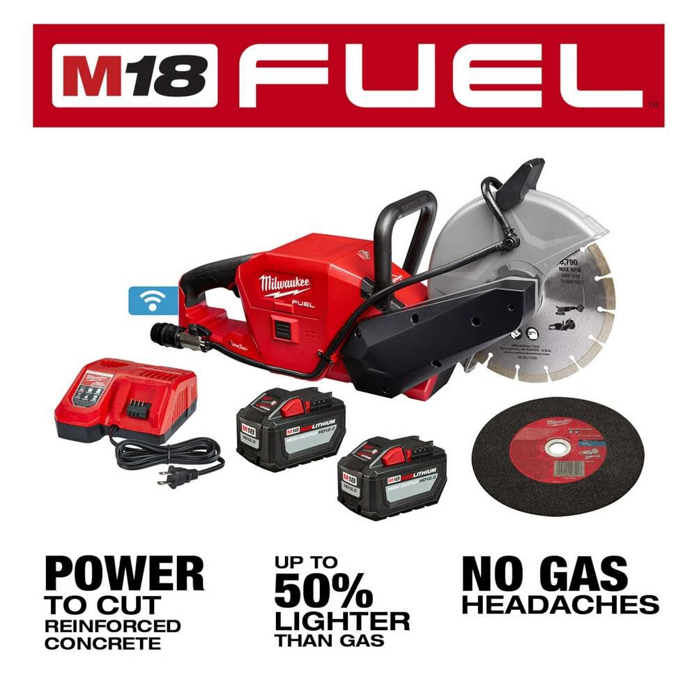 Milwaukee M18 FUEL 9 in. Cut-Off Saw with ONE-KEY Kit 2786-22HD from Milwaukee