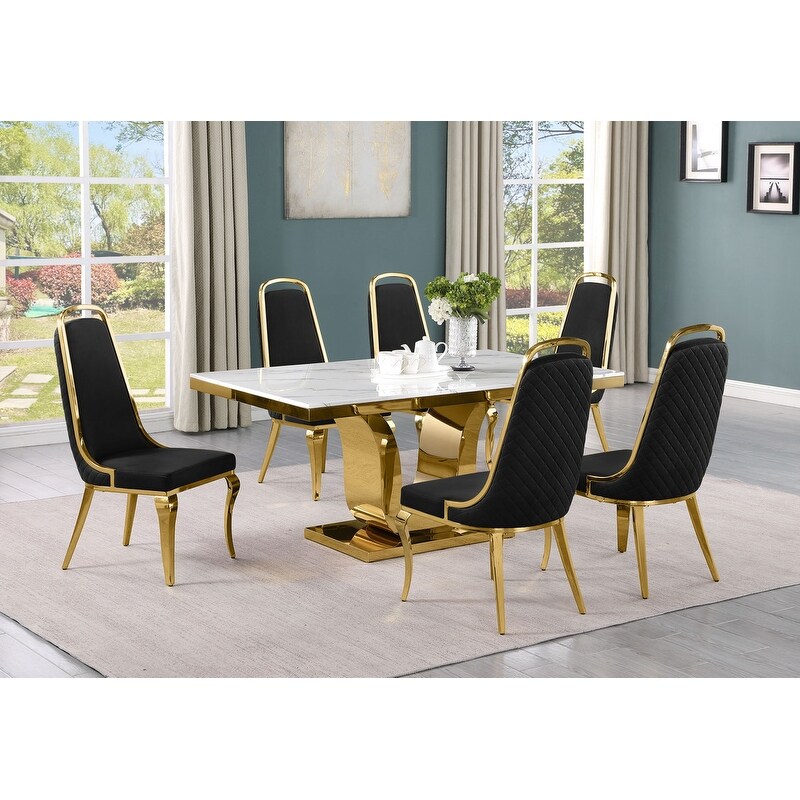 Best Quality Furniture D320 SC314 7 Dining Set with 66\