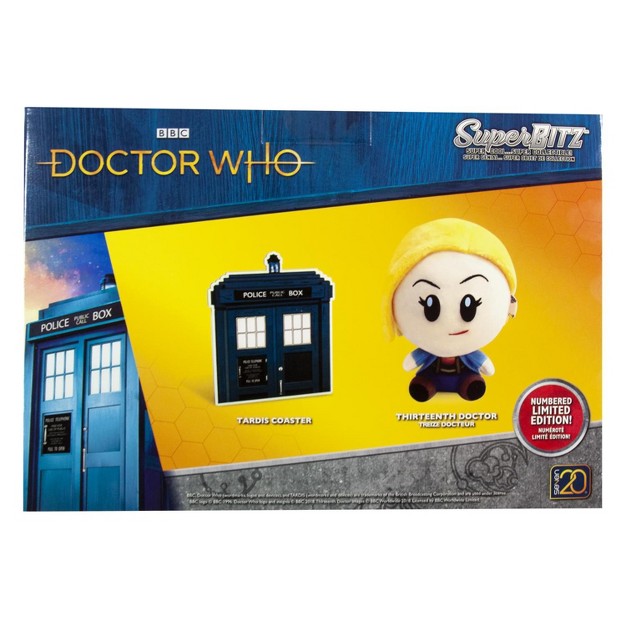 Seven20 Doctor Who Super Bitz 13th Doctor Plush And Tardis Coaster Set limited Edition