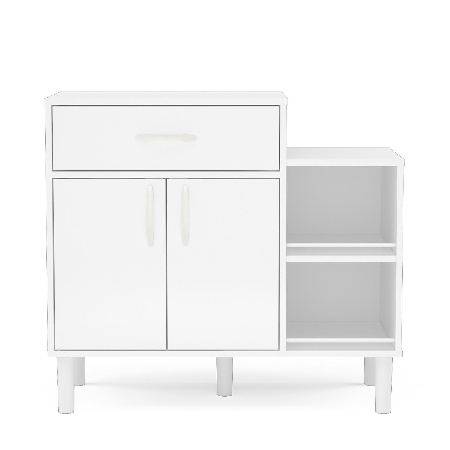 Boahaus Lyon Kitchen Cart， 1 Drawer， 2 Doors， Modern White Finish