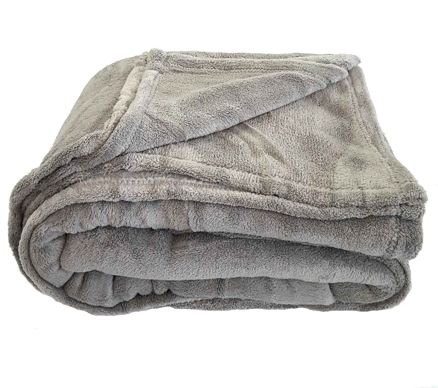 Coral Fleece Throw Blanket Soft Elegant Cover King Gray