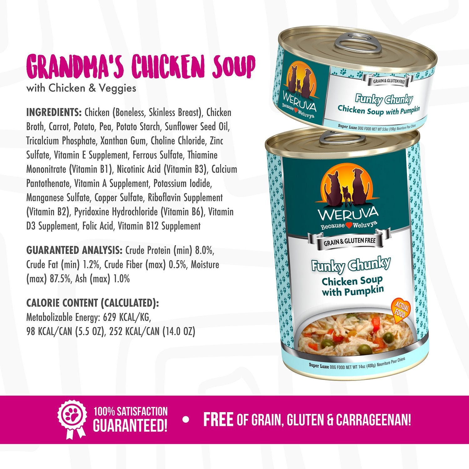 Weruva Grandma Chicken Soup With Chicken and Veggies Grain Free Wet Do