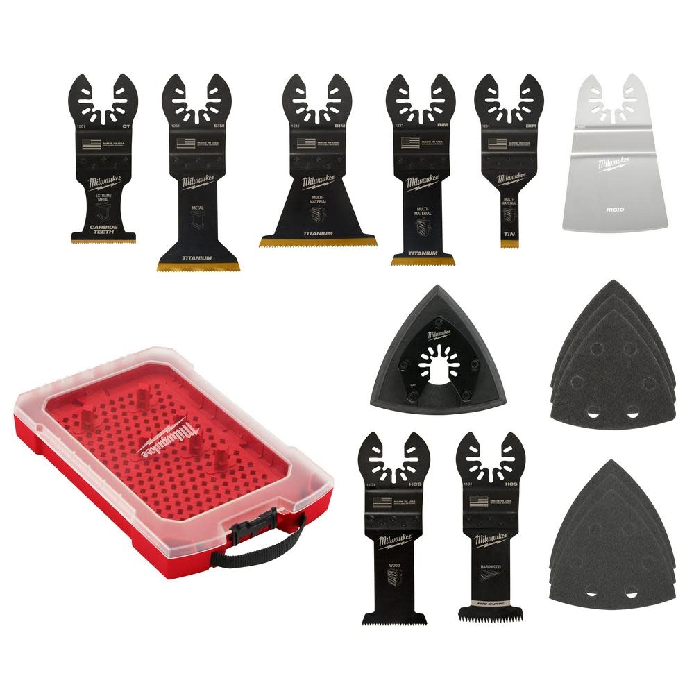 MW Universal Fit OPEN-LOK 15pc Oscillating Multi-Tool Blade Kit with Modular Case 49-10-9114 from MW