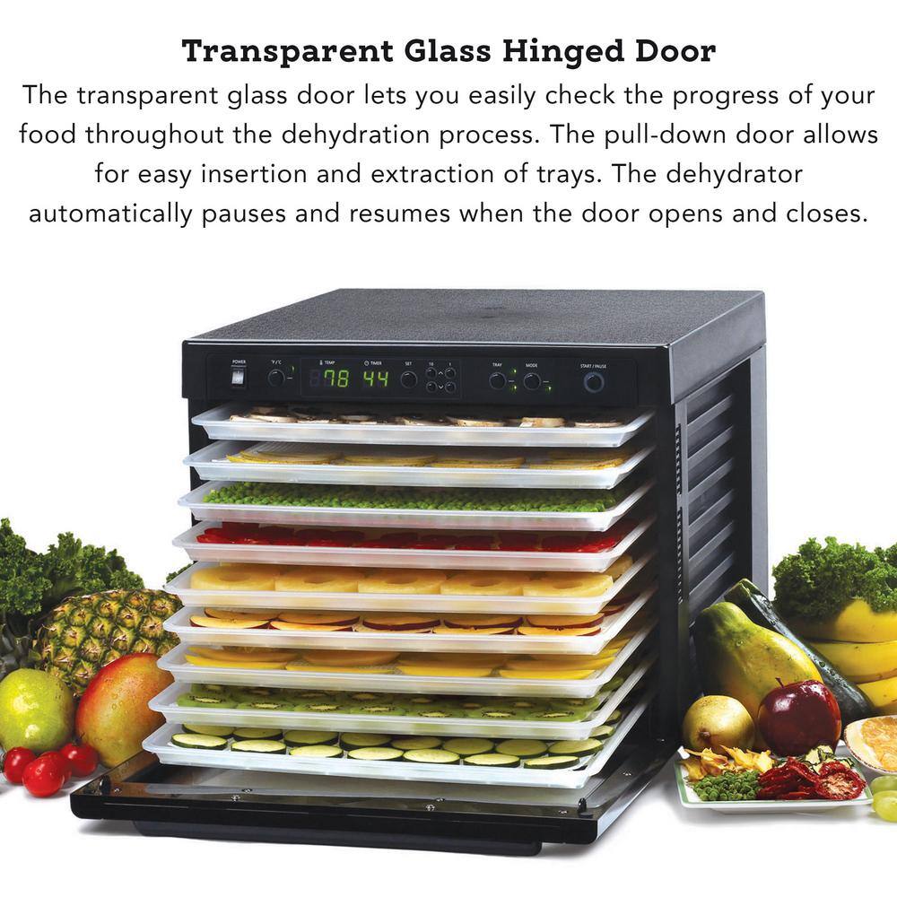 Tribest Sedona Rawfood 9-Tray Black Food Dehydrator with Temperature Control SD-P9000-B