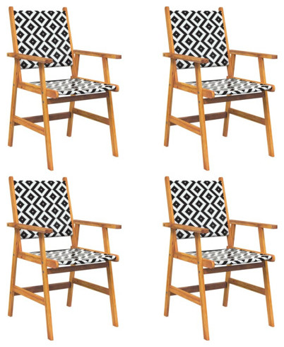 vidaXL Patio Dining Set 5 Piece Patio Table and ChairsSolid Acacia Wood Brown   Southwestern   Outdoor Dining Sets   by vidaXL LLC  Houzz