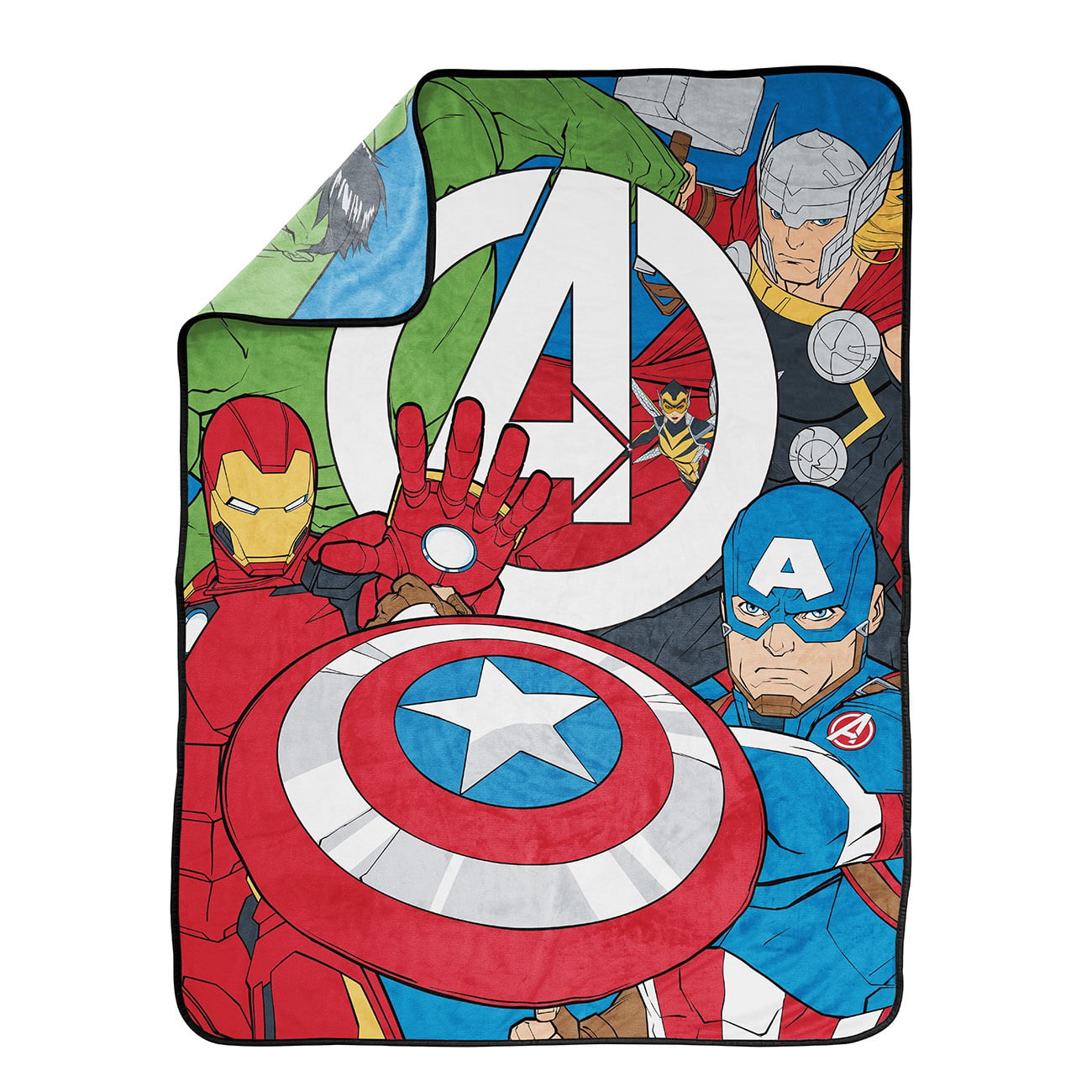 Avengers Members Only Captain America Kids Throw， 46 x 60， Microfiber， Red， Marvel