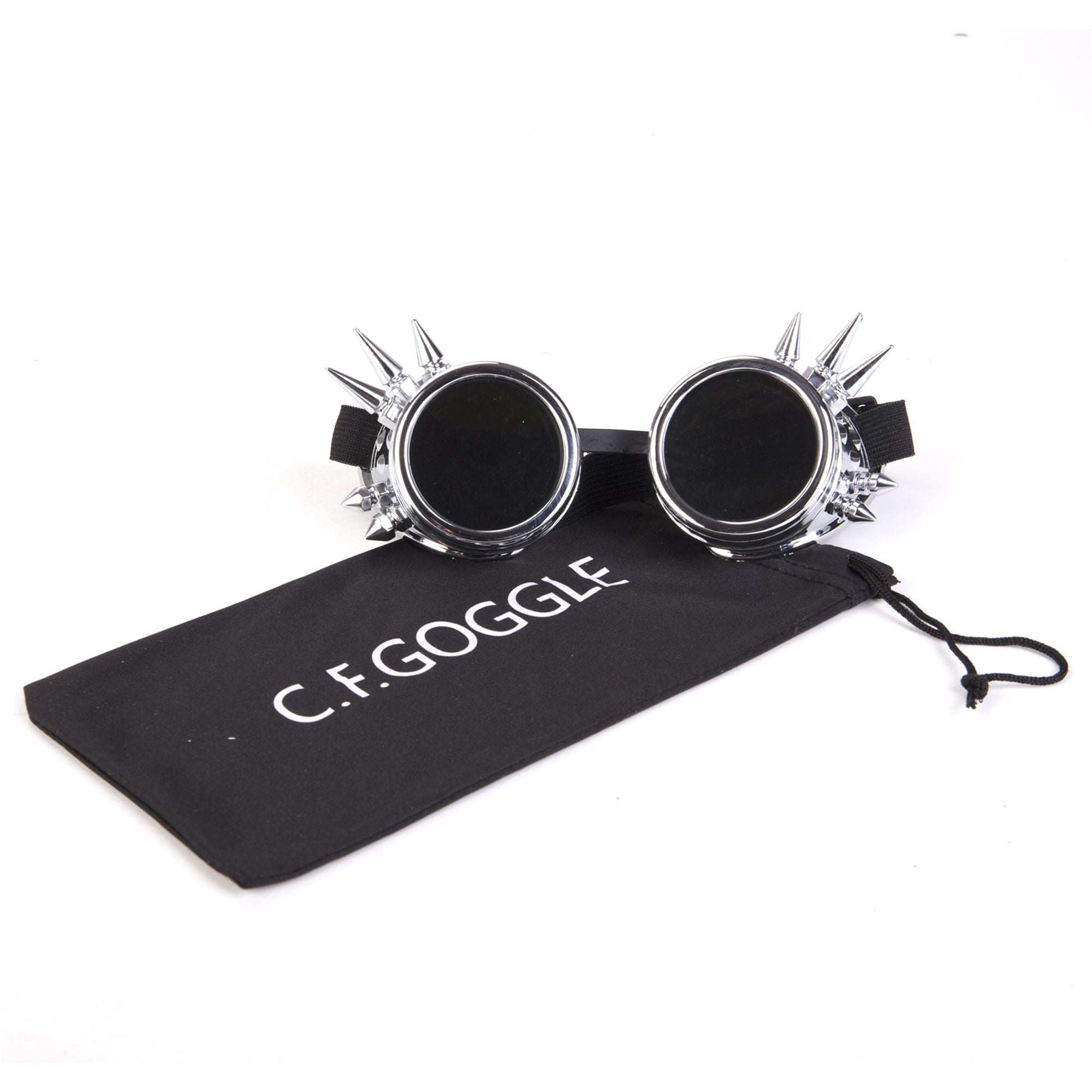 DODOING Spiked Retro Gothic Cosplay Sunglass Vintage Victorian Steampunk Goggles Glasses Welding Black Glass Lenses