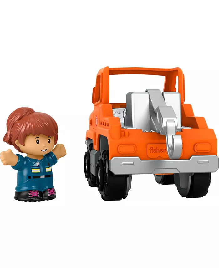 Fisher Price Little People Help and Go Tow Truck and Figure Set for Toddlers  2 Pieces