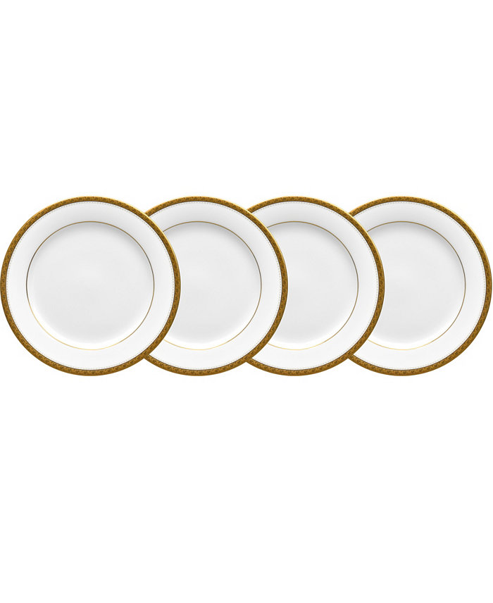 Noritake Charlotta Gold Set of 4 Bread Butter Plates Service For 4