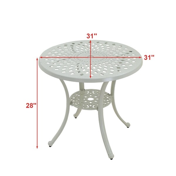 Patio Table Round Outdoor Coffee Table with Umbrella Hole