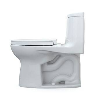 TOTO UltraMax II 1-Piece 1.28 GPF Single Flush Elongated ADA Comfort Height Toilet in Cotton White Seat Included MS604124CEFG#01