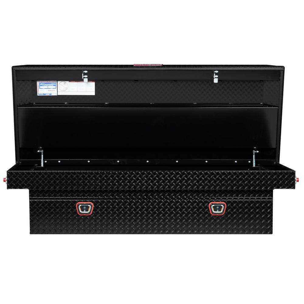 Weather Guard 72 in. Gloss Black Aluminum Full Size Crossbed Truck Tool Box 117-5-03