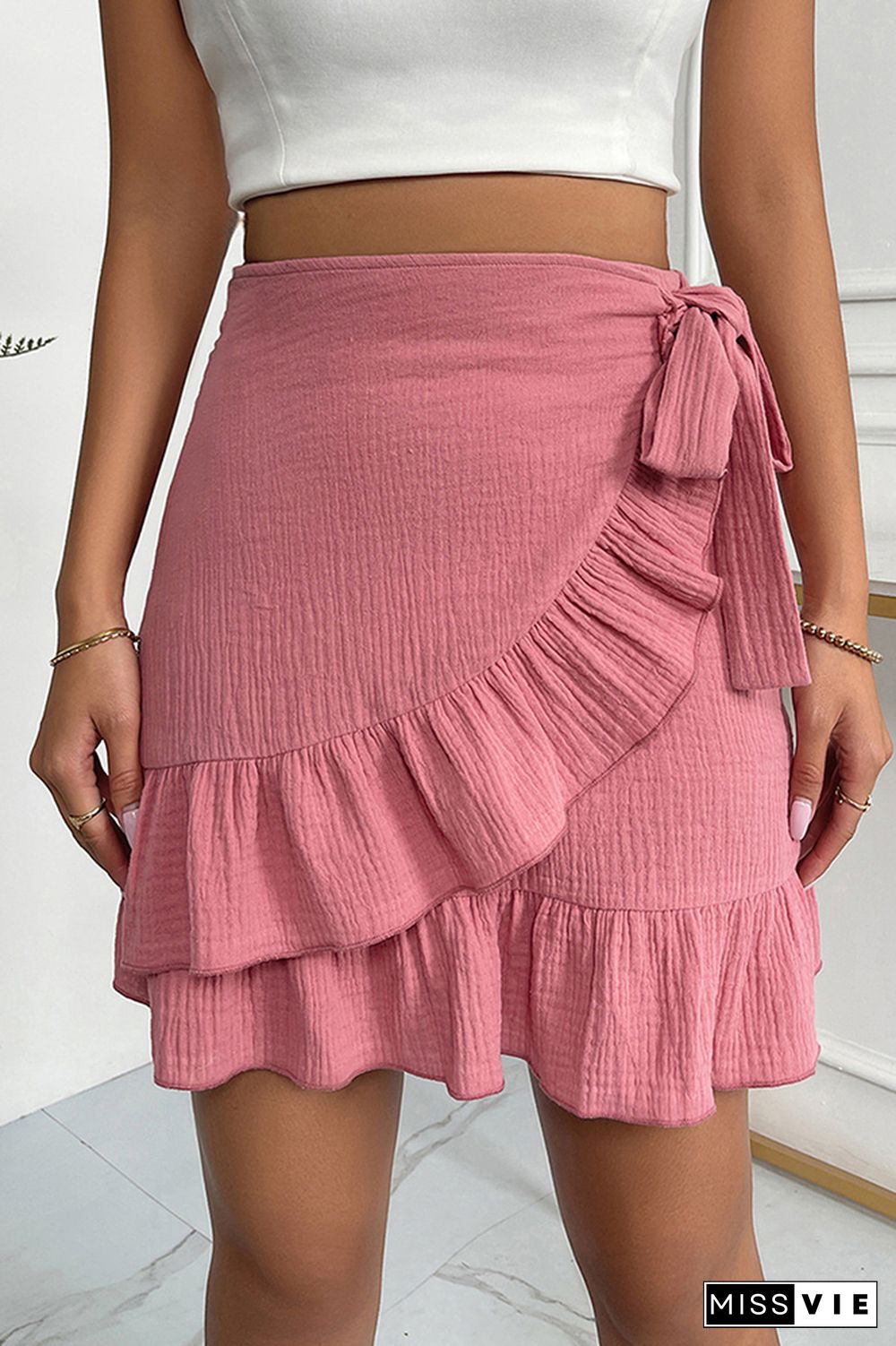 Ruffled Zip Tie Skirt Wholesale