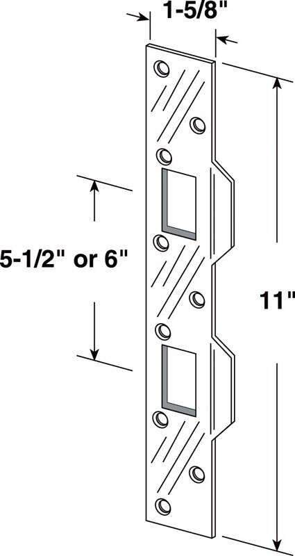 Prime-Line 11 in. H X 1.625 in. L Brass-Plated Steel Door Strike