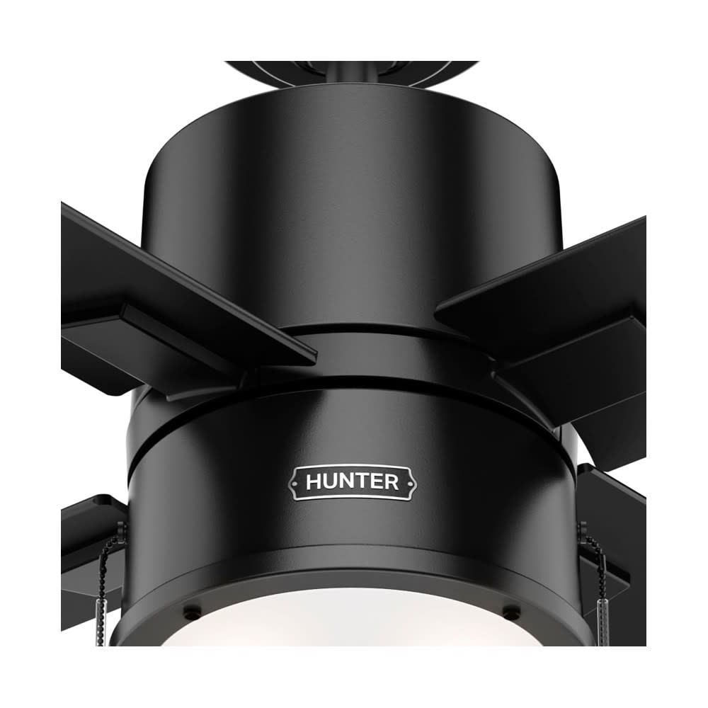 Hunter Beck Ceiling Fan 42 Matte Black/Greyed Walnut ;