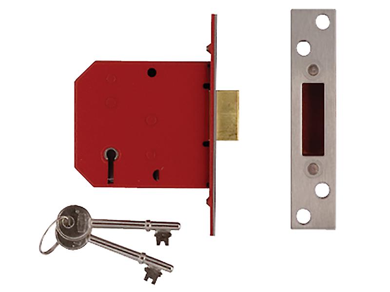 Union 2101 5 Lever Mortice Deadlock Brass Finish 77.5mm 3in Visi