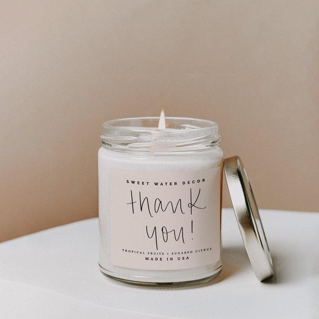 Sweet Water Decor Thank You 9oz Clear Jar Soy Candle