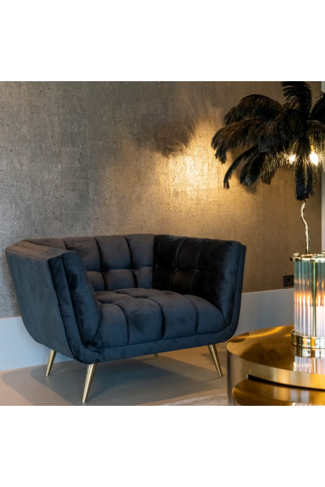 Anthracite Velvet Box Armchair  OROA Huxley   Midcentury   Armchairs And Accent Chairs   by Oroa   Distinctive Furniture  Houzz