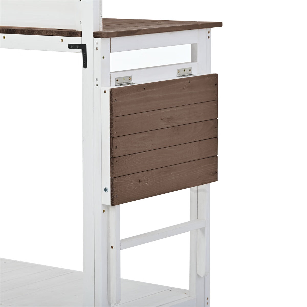 ModernLuxe 65inch Garden Wood Workstation Backyard Potting Bench Table with Shelves, Side Hook and Foldable Side Table