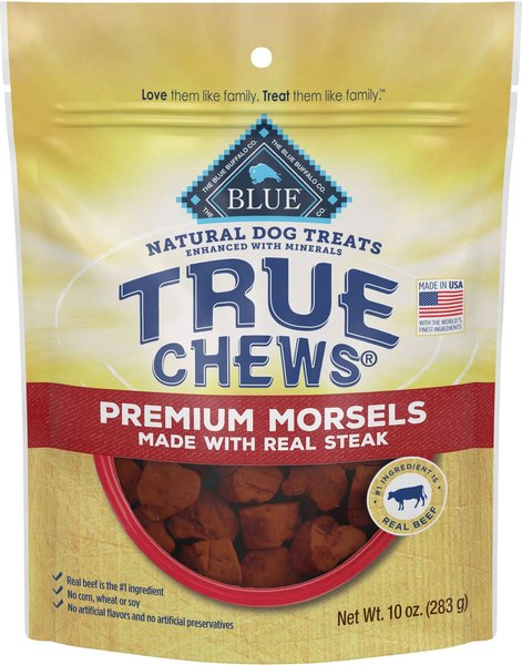 Blue Buffalo True Chews Premium Morsels Natural Grain Free Steak Dog Treats